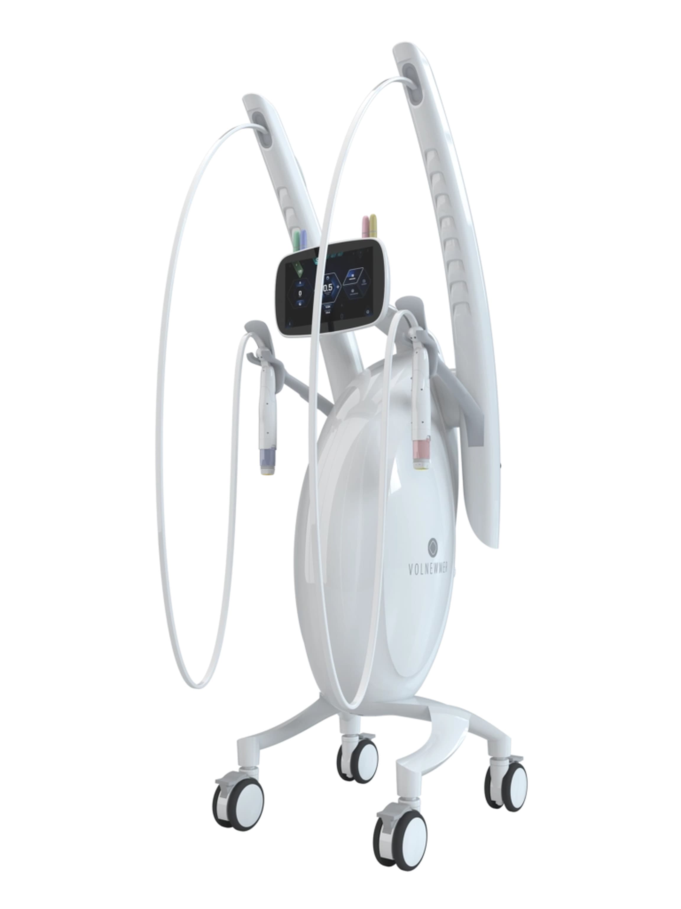 The Volnewmer console with handpiece holders on either side